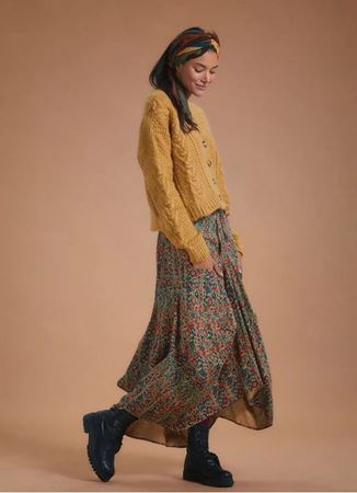 Etnik Desenli Bağcıklı Cepli Uzun Şalvar Etek