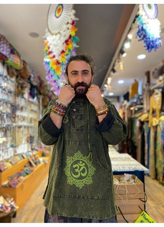 Kapüşonlu Önü Cepli Yeşil Uzun kol Sweat Unisex