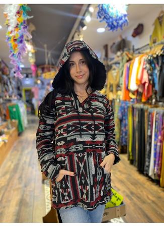 Kapüşonlu Önü Cepli Kırmızı Uzun kol 