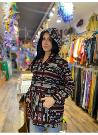 Kapüşonlu Önü Cepli Kırmızı Uzun kol 