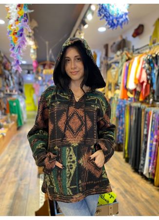 Kapüşonlu Önü Cepli Renkli Uzun kol