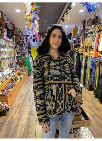 Kapüşonlu Sarı Önü Cepli Uzun kol 