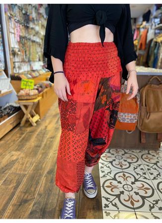 Gipe Bel Detaylı Nepal Turuncu Şalvar  