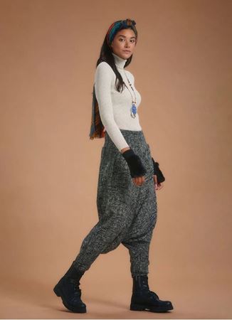 Gipe Bel Detaylı Kışlık Kadın Antrasit Şalvar Pantolon