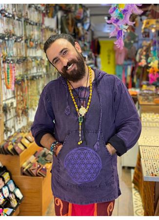 Kapüşonlu Önü Cepli Mor Uzun kol Sweat Unisex