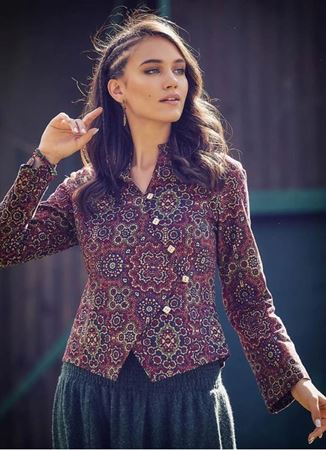 Çapraz Düğmeli Hakim Yaka Retro Kadın Ceket