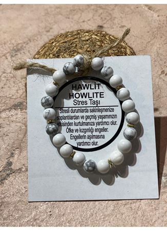 HAWLİT HOWLİTE (STRES TAŞI)  DOĞAL TAŞ BİLEKLİK 