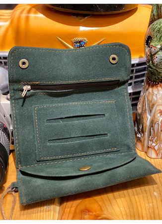 Süet El Yapımı Çıtçıtlı Tütün Kesesi Cüzdan Tütün Çantası Tütünlük 