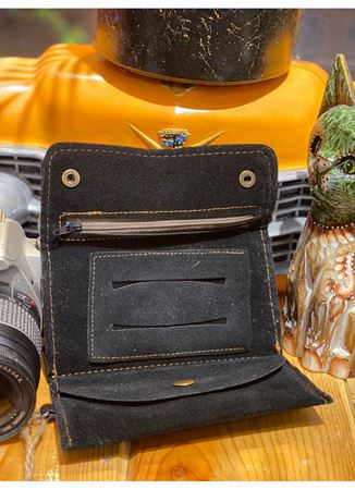 Süet El Yapımı Çıtçıtlı Tütün Kesesi Cüzdan Tütün Çantası Tütünlük 