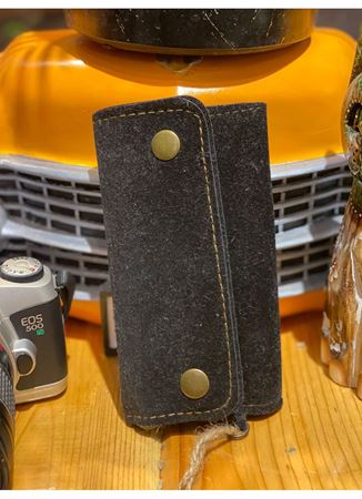 Süet El Yapımı Çıtçıtlı Tütün Kesesi Cüzdan Tütün Çantası Tütünlük 