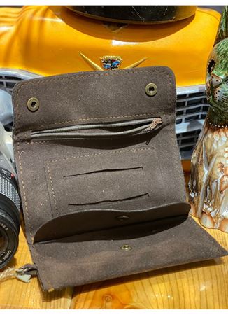 Süet El Yapımı Çıtçıtlı Tütün Kesesi Cüzdan Tütün Çantası Tütünlük 