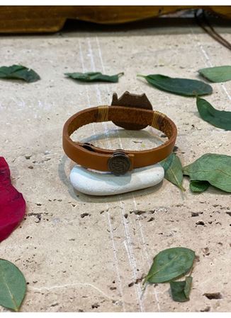 Tasarım Kedili El İşi Bileklik