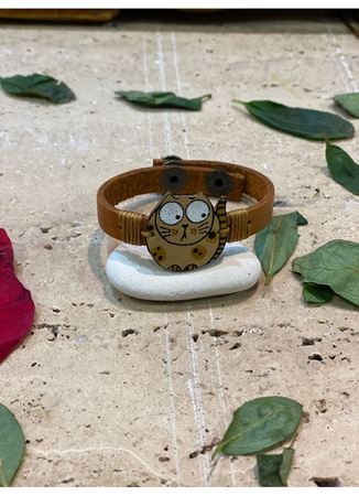 Tasarım Kedili El İşi Bileklik