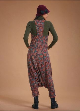 Dekolteli Fermuarlı Cepli Kadın Otantik Şalvar Tulum