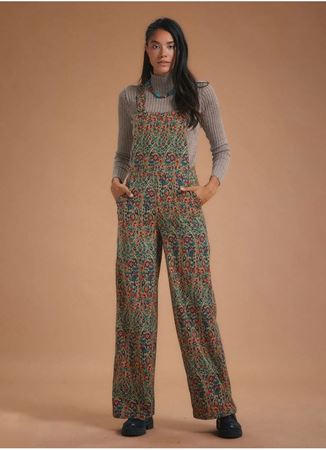 Çiçekli Bol Paça Salopet Kadın Tulum