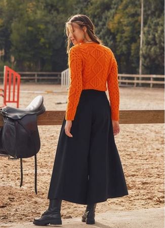 Düşük Bel Düğmeli Kadın Bol Paça Siyah Pantolon