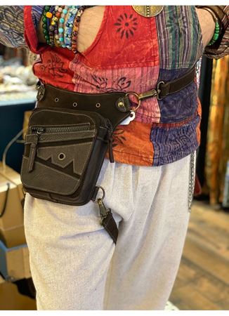 Özel Tasarım Unisex Deri Bel ve Bacak çantası Motorcu Çantası