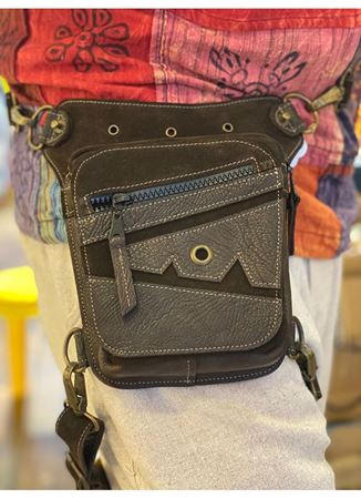 Özel Tasarım Unisex Deri Bel ve Bacak çantası Motorcu Çantası