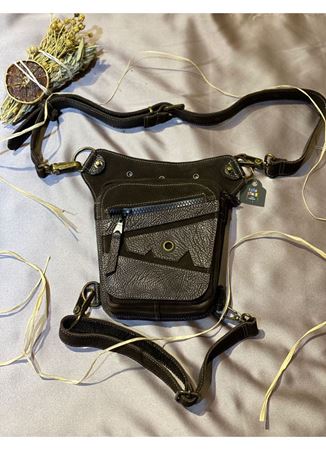 Özel Tasarım Unisex Deri Bel ve Bacak çantası Motorcu Çantası