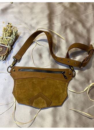 Özel Tasarım El Yapımı Unisex Deri Bel Çantası