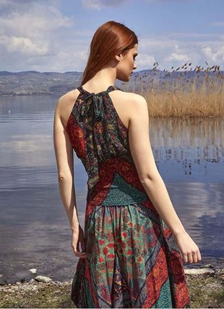 Gipeli Yazlık Siyah Desenli Bluz