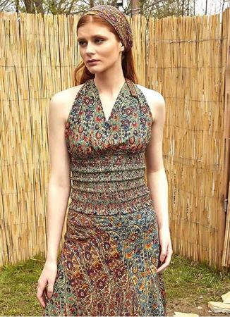 Gipeli Yazlık Pera Desenli Bluz