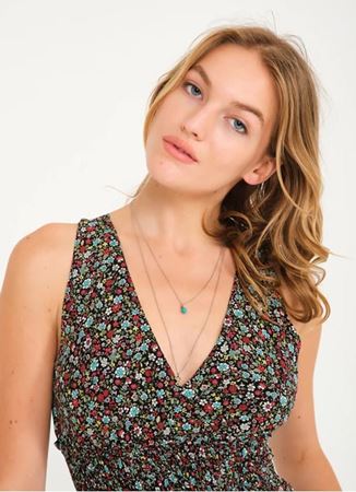 Gipeli Yazlık Kırmızı Çiçekli Bluz