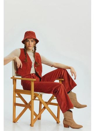 Bohem Tarz Fitilli Kadife Pantolon