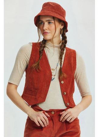 Bohem Tarz V Yaka Klasik Kesim Kadın Yelek