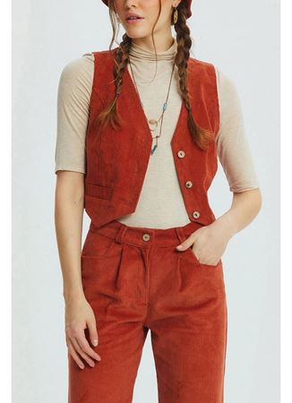 Bohem Tarz V Yaka Klasik Kesim Kadın Yelek