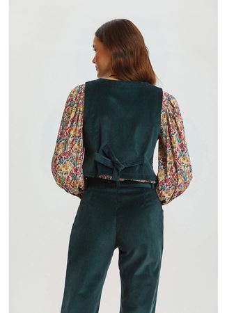 Bohem Tarz V Yaka Klasik Kesim Kadın Yelek