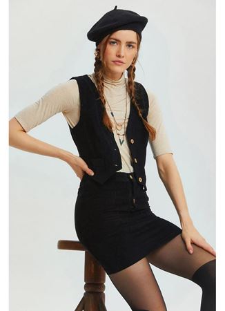 Bohem Tarz V Yaka Klasik Kesim Kadın Yelek