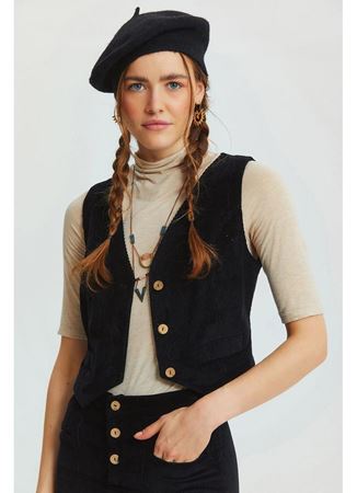 Bohem Tarz V Yaka Klasik Kesim Kadın Yelek