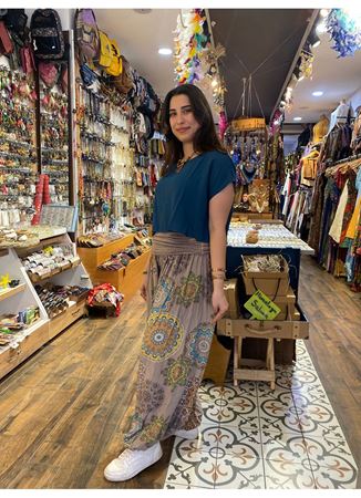 Bel Detaylı Paçası Lastikli Şalvar Pantolon