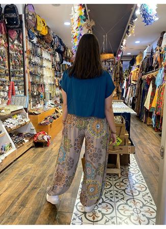 Bel Detaylı Paçası Lastikli Şalvar Pantolon