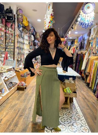 Yırtmaçlı Uzun Etek