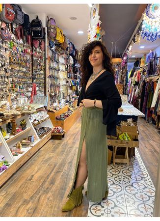 Yırtmaçlı Uzun Etek