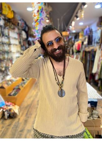 Uzun Kol V Yaka Keten üst