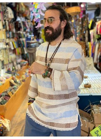 Uzun Kol V Yaka Keten üst