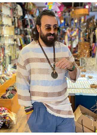 Uzun Kol V Yaka Keten üst