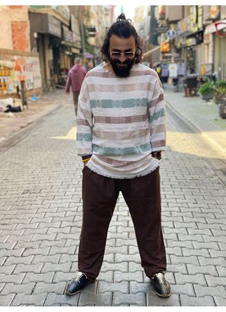 Uzun Kol V Yaka Keten üst 