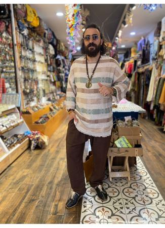 Uzun Kol V Yaka Keten üst 