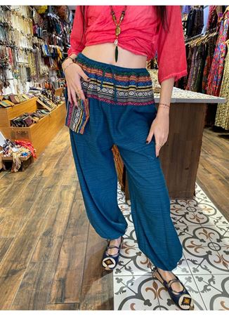 Renkli Pamuklu Etnik Pantolon 