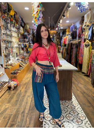 Renkli Pamuklu Etnik Pantolon 