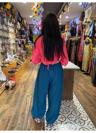 Renkli Pamuklu Etnik Pantolon 