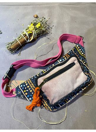 Renkli Pamuklu Bel Çantası