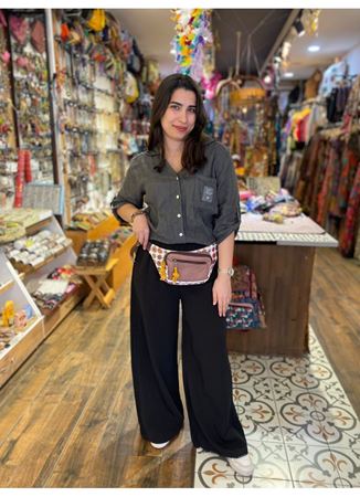 Renkli Pamuklu Bel Çantası