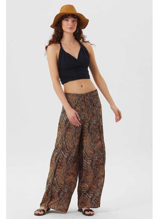 Bağlamalı Sırt Detaylı Şık Bohem Crop Bluz Siyah