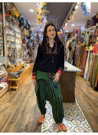 Unisex Nepal Yandan Cepli Şalvar