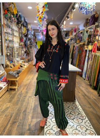 Unisex Nepal Yandan Cepli Şalvar